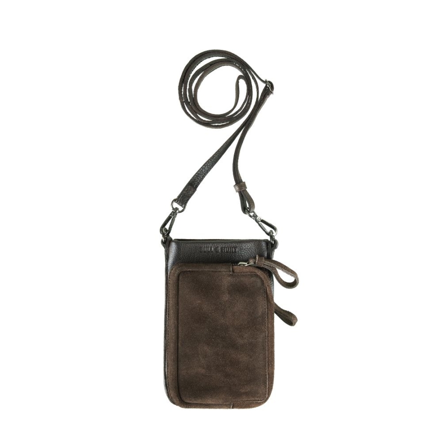 PHONE WALLET SUEDE BROWN